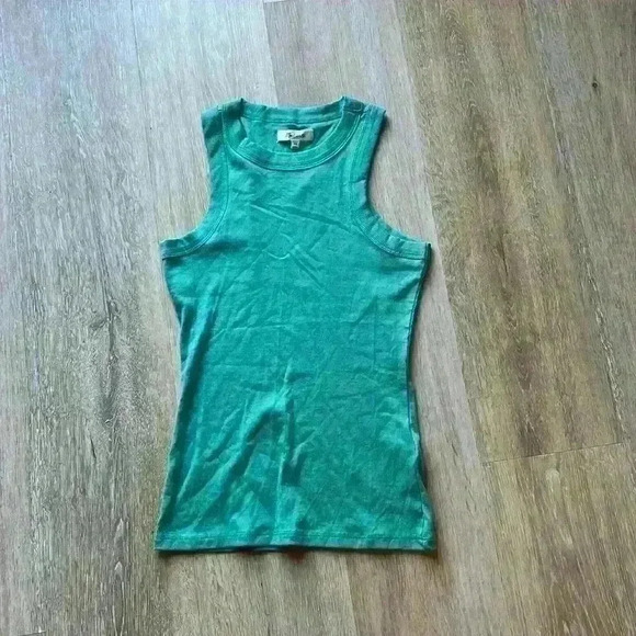Madewell green ribbed tank - Picture 1 of 3
